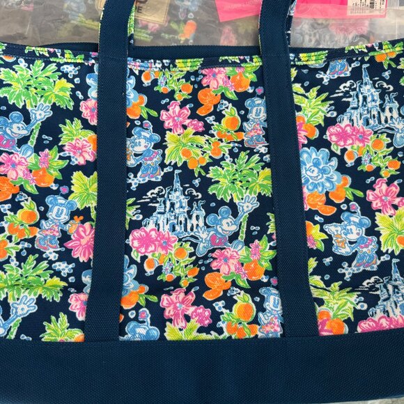 NWT Lilly Loves Disney Disney x Lilly Pulitzer Mickey & Minnie Mouse Canvas Tote - Picture 14 of 14